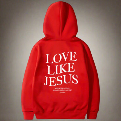 Love like Jesus Inspirational Christian Hoodie Faith Based Religious Hoodies Christian Apparel Bible Verse Jesus Sweatshirt Top