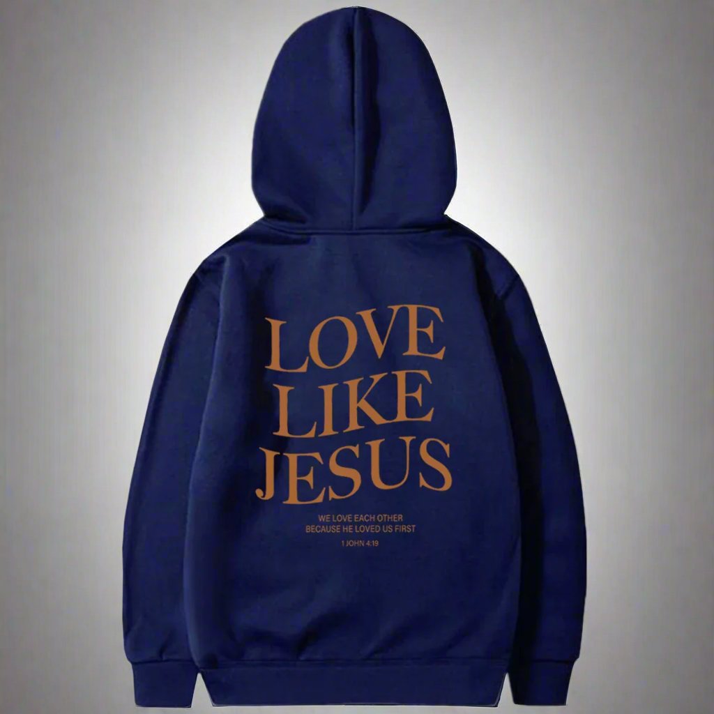 Love like Jesus Inspirational Christian Hoodie Faith Based Religious Hoodies Christian Apparel Bible Verse Jesus Sweatshirt Top