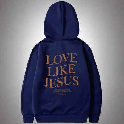 Love like Jesus Inspirational Christian Hoodie Faith Based Religious Hoodies Christian Apparel Bible Verse Jesus Sweatshirt Top