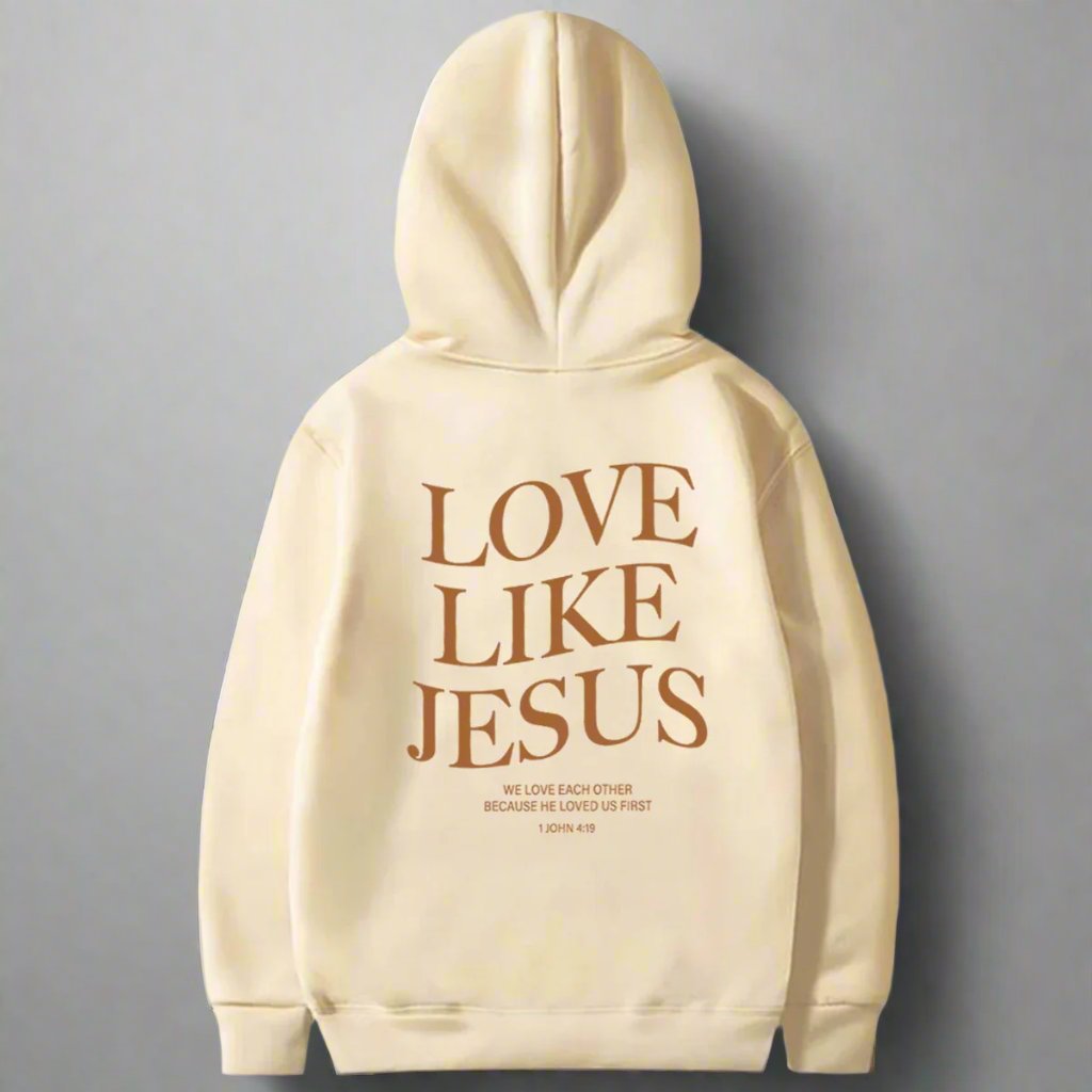 Love like Jesus Inspirational Christian Hoodie Faith Based Religious Hoodies Christian Apparel Bible Verse Jesus Sweatshirt Top