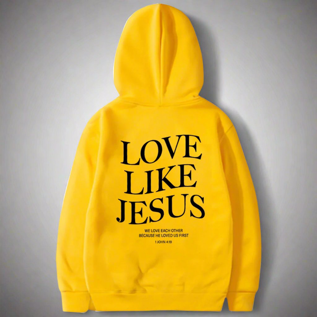 Love like Jesus Inspirational Christian Hoodie Faith Based Religious Hoodies Christian Apparel Bible Verse Jesus Sweatshirt Top